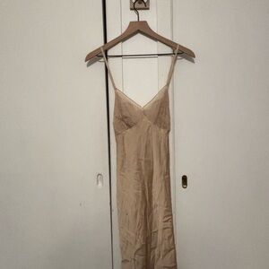 Vintage Silk Slip Dress with Lace